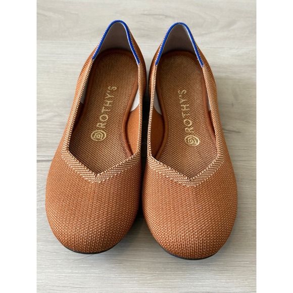 Rothy's Shoes - Rothy's round Toe Flats Women's 9 Cognac Brown Knit Washable Slip On Shoes